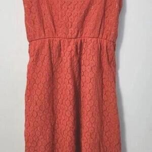 Altar'd State Dress Medium Orange Lace Overlay Fit And Flare